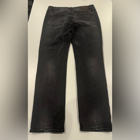 Men's Black Distressed Marc Ecko Jeans Cut & Sew - Picture 6 of 9